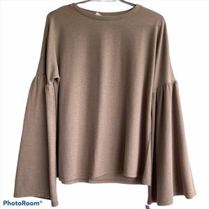 Tan long sleeves sleep shirt. Size xs